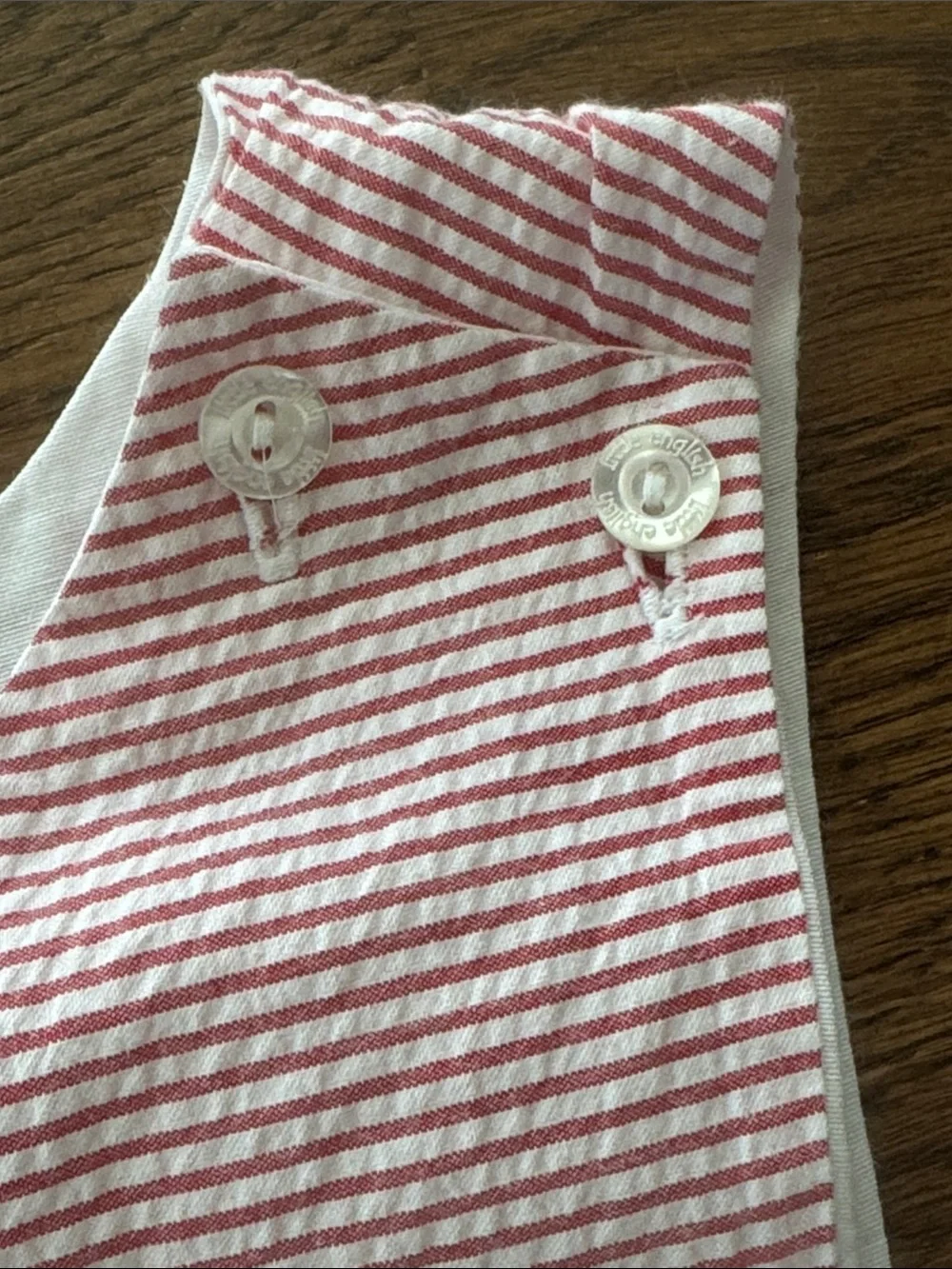 Little English Light Red Seersucker Smocked Shortall - Anchors